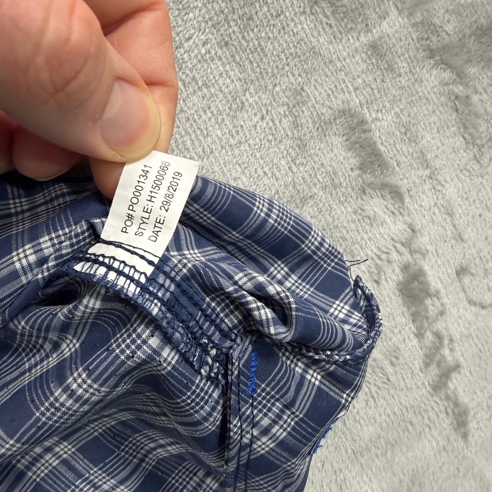 Huk Mens XXL Blue Plaid Performance Fishing Shirt LS Ventilated H1500066 - Picture 7 of 9